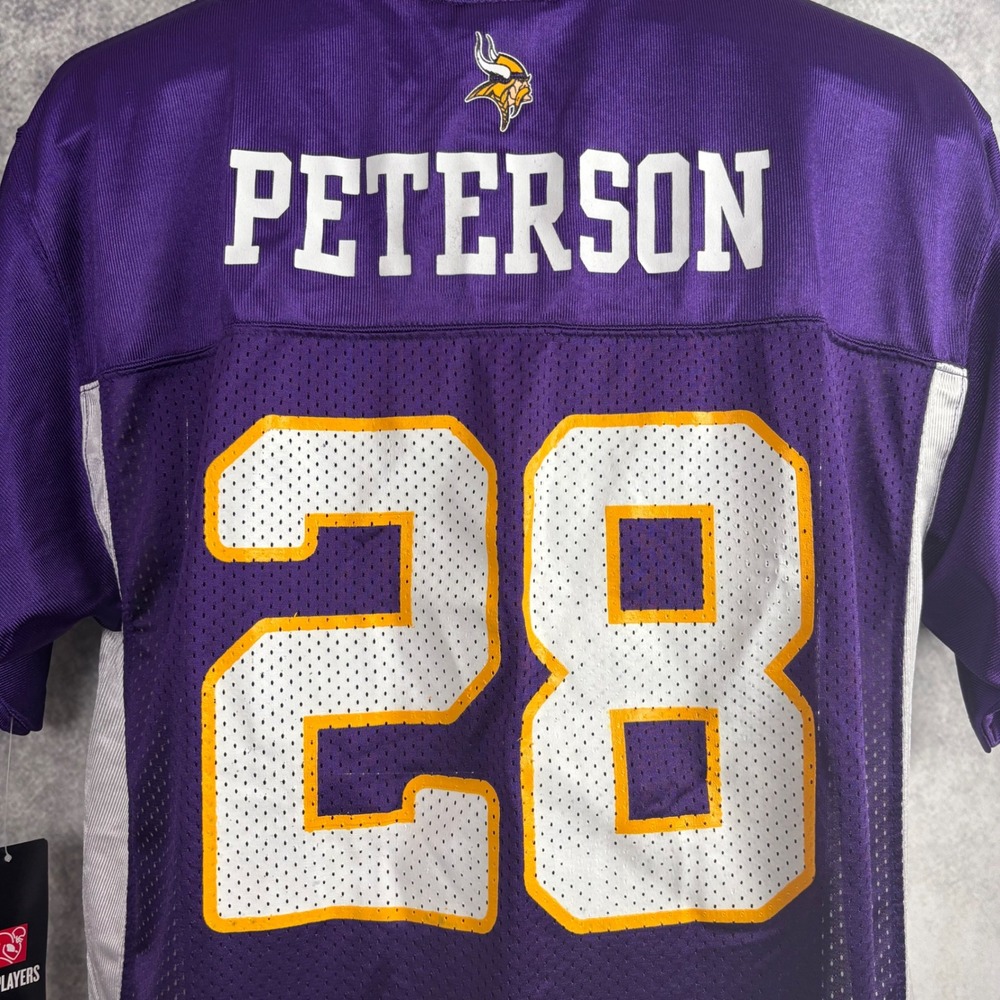 NFL Players Kids Youth Minnesota Viking Peterson 28 Short Sleeve Jersey XL‎ NWT - Picture 4 of 9